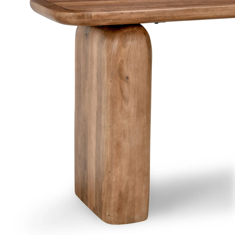 68" Mango Wood Console Table with Box Frame Base