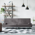 Sofa Bed Foldable Sleeper Sofa Couch Bed with Cup Holders Faux Leather - 78.7 x 35 x 27.6
