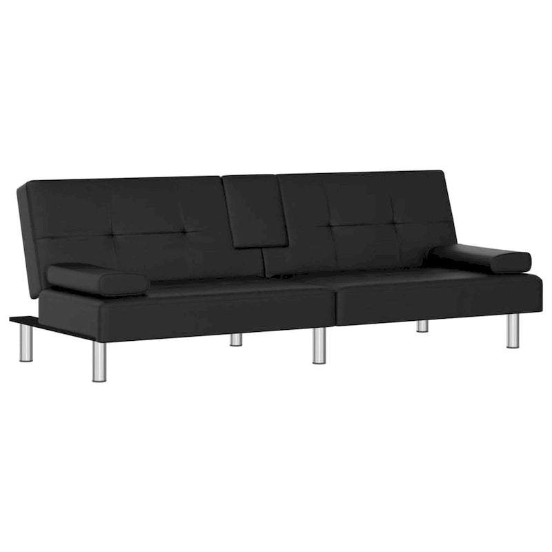 Sofa Bed Foldable Sleeper Sofa Couch Bed with Cup Holders Faux Leather - 78.7 x 35 x 27.6
