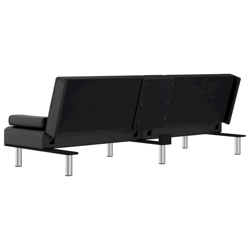 Sofa Bed Foldable Sleeper Sofa Couch Bed with Cup Holders Faux Leather - 78.7 x 35 x 27.6