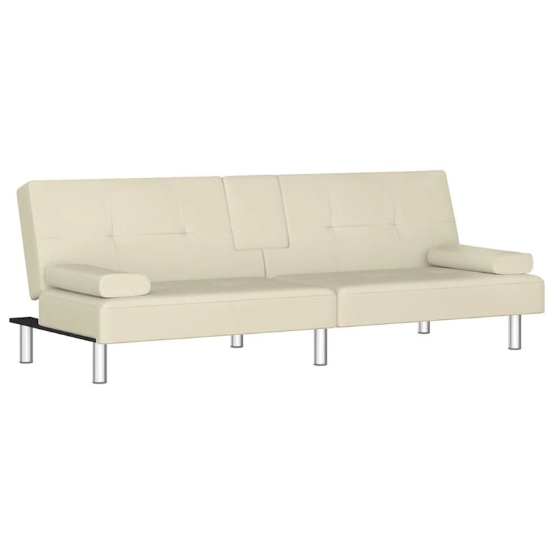 Sofa Bed Foldable Sleeper Sofa Couch Bed with Cup Holders Faux Leather - 78.7 x 35 x 27.6