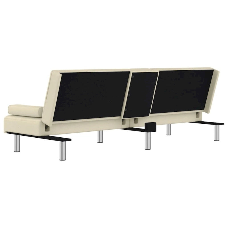 Sofa Bed Foldable Sleeper Sofa Couch Bed with Cup Holders Faux Leather - 78.7 x 35 x 27.6
