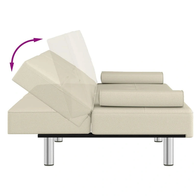 Sofa Bed Foldable Sleeper Sofa Couch Bed with Cup Holders Faux Leather - 78.7 x 35 x 27.6