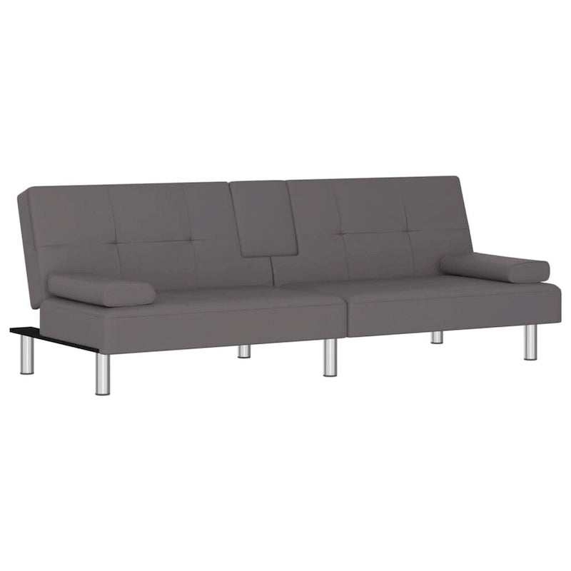 Sofa Bed Foldable Sleeper Sofa Couch Bed with Cup Holders Faux Leather - 78.7 x 35 x 27.6