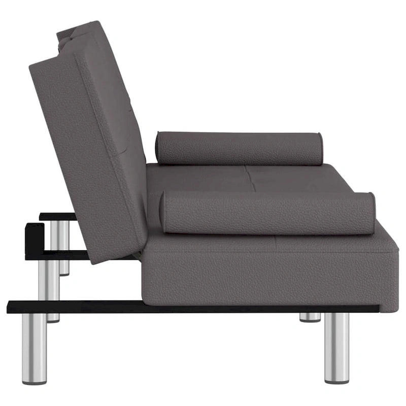 Sofa Bed Foldable Sleeper Sofa Couch Bed with Cup Holders Faux Leather - 78.7 x 35 x 27.6