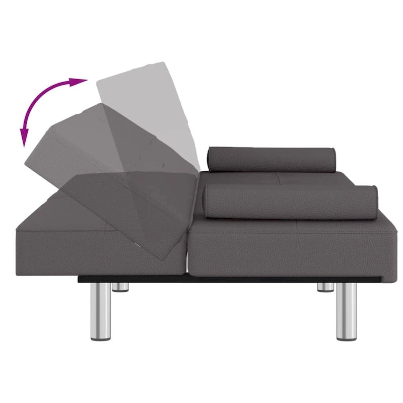 Sofa Bed Foldable Sleeper Sofa Couch Bed with Cup Holders Faux Leather - 78.7 x 35 x 27.6