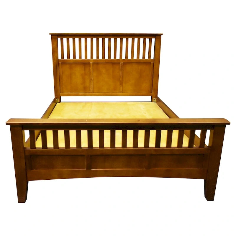 Mission Style Quarter Sawn Oak Platform Bed with Slats