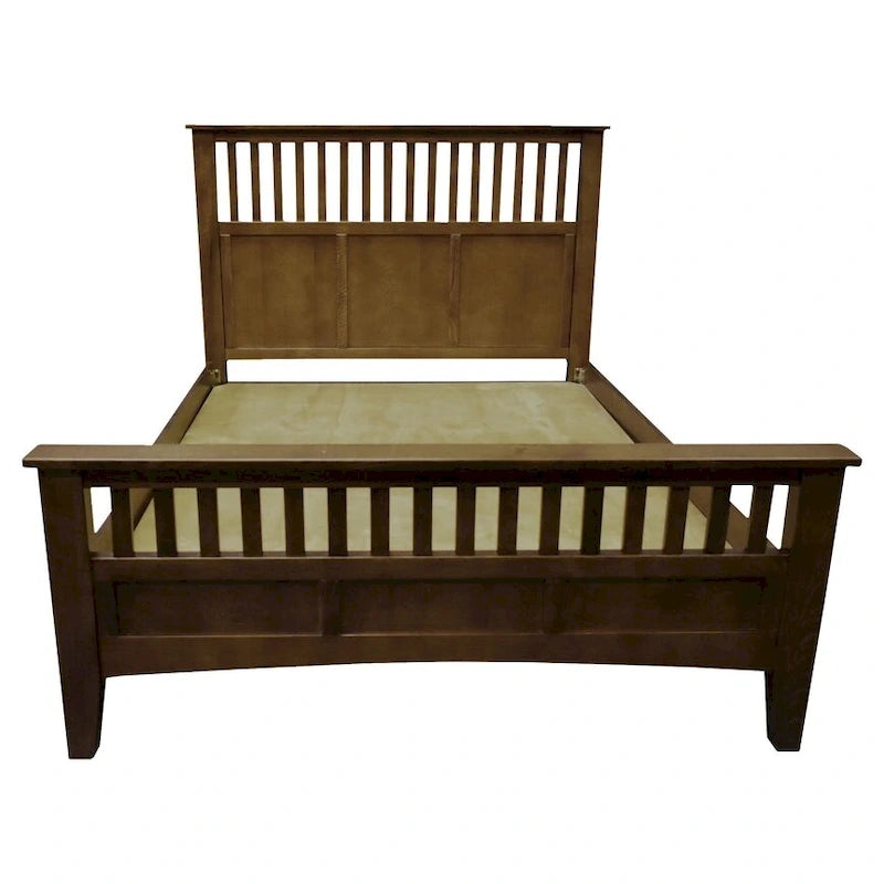 Mission Style Quarter Sawn Oak Platform Bed with Slats
