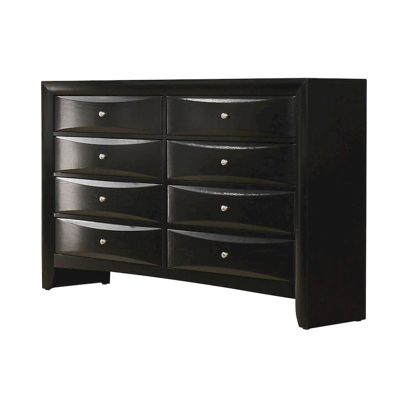 Black 5-Piece Queen Storage Bedroom Set with Bookcase Headboard