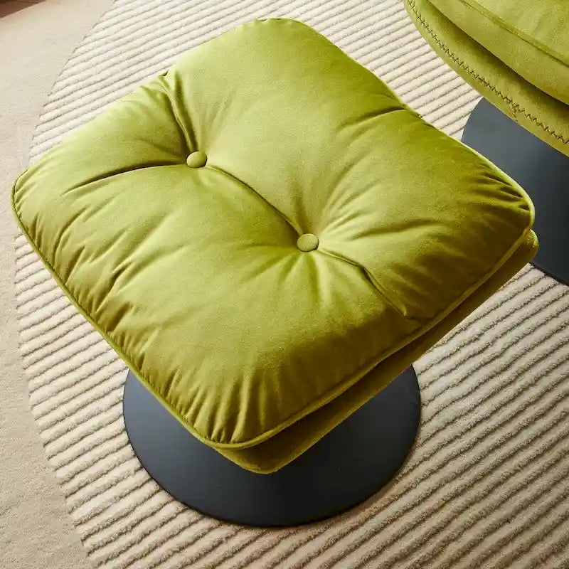 Swivel Leisure chair lounge chair velvet with ottoman