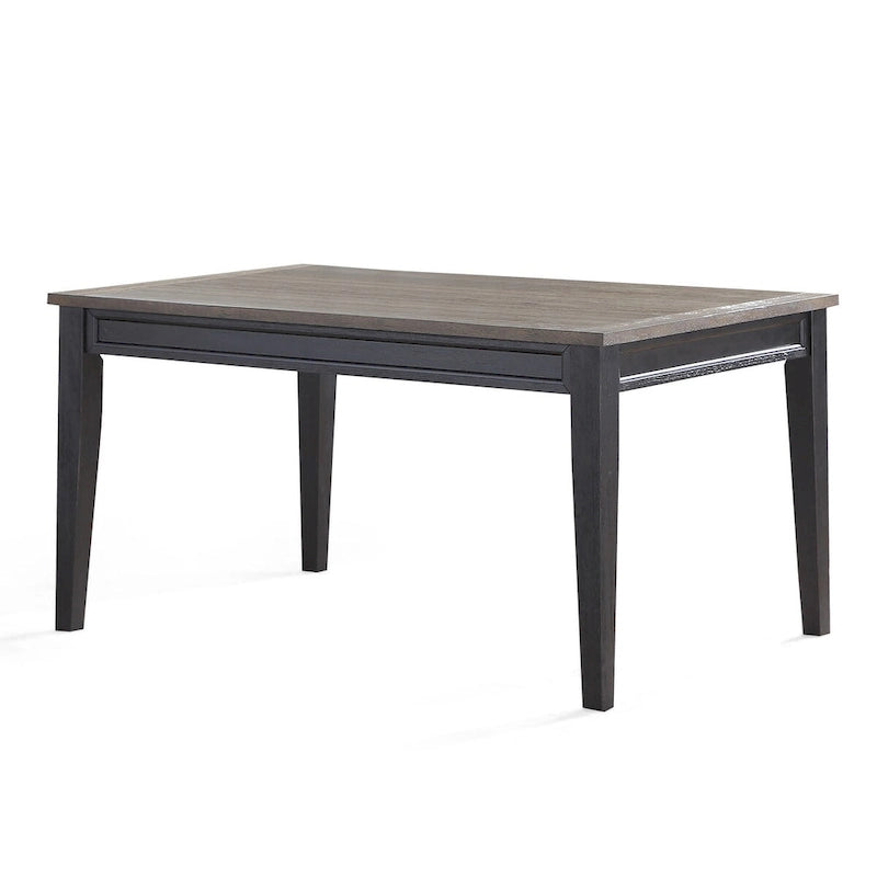 Two-tone Ebony & Driftwood Dining Table, Farmhouse Style, Seats 6
