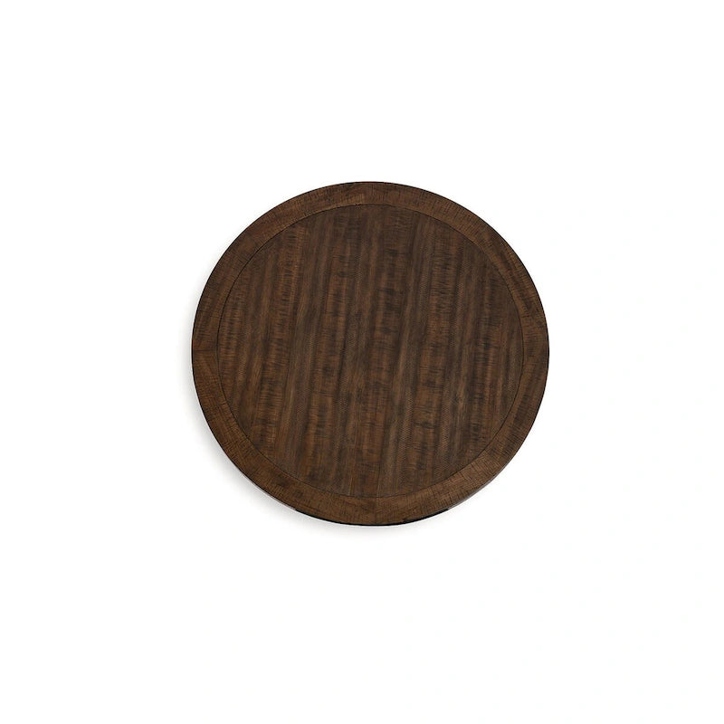 Black & Dark Brown Counter Height Round Dining Table - 48W x 48D x 36H