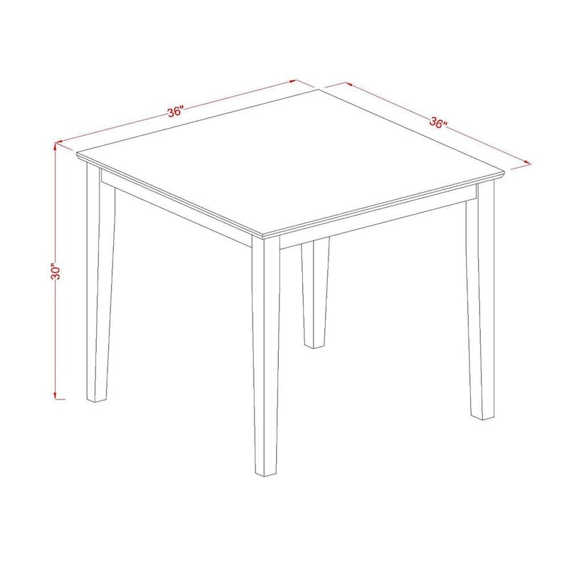 East West Furniture Kitchen Table Set Consists of a Square Dining Table and Padded Chairs, Mahogany (Pieces Options)