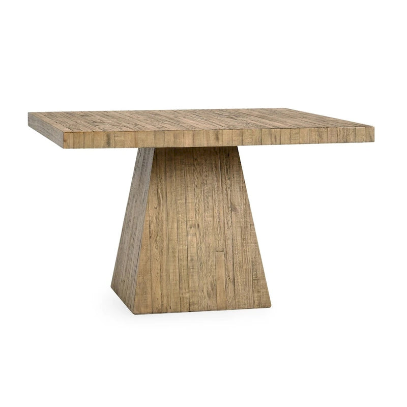 48" Square Reclaimed Pine Dining Table with Plinth Base - Natural