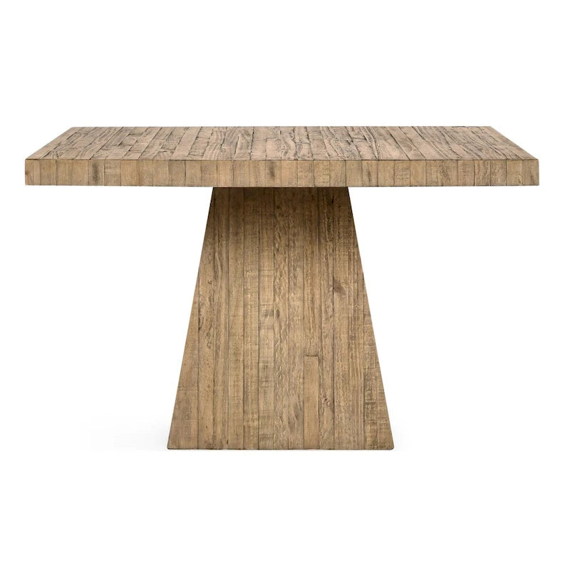 48" Square Reclaimed Pine Dining Table with Plinth Base - Natural
