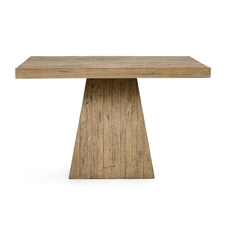 48" Square Reclaimed Pine Dining Table with Plinth Base - Natural