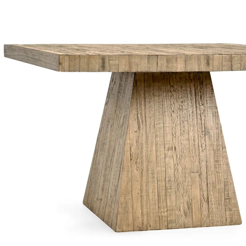 48" Square Reclaimed Pine Dining Table with Plinth Base - Natural