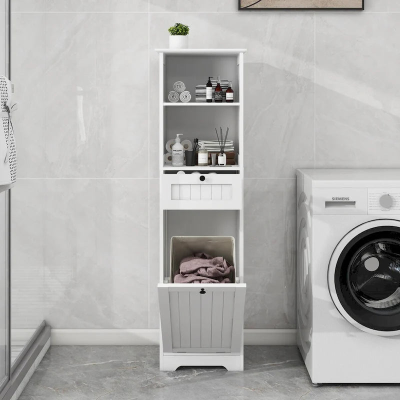 1-Compartment 1-Drawer Tilt-Out Laundry Sorter Cabinet