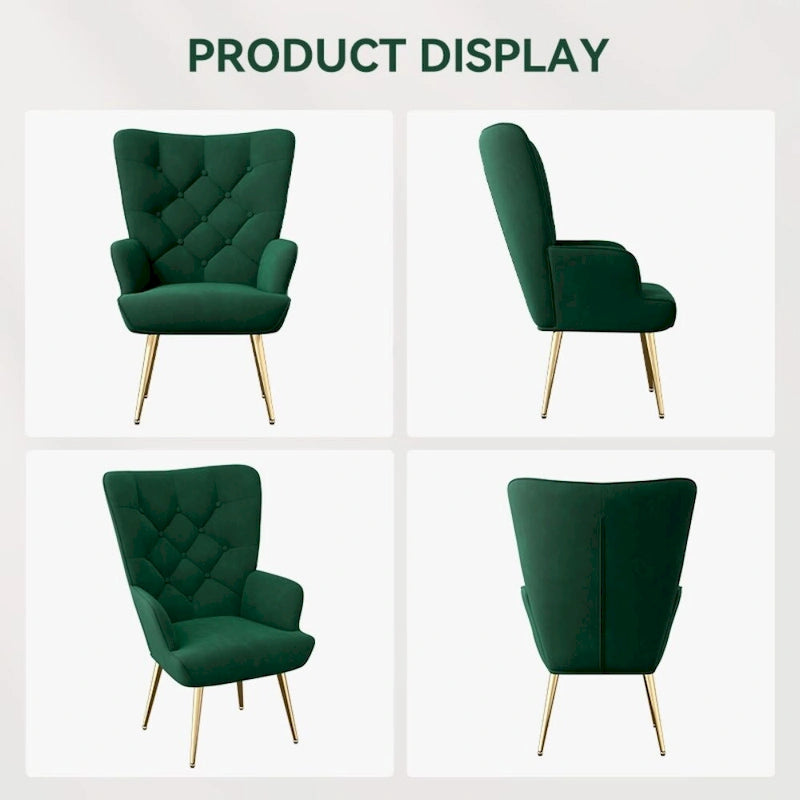 Modern Velvet Fabric Upholstered Chair
