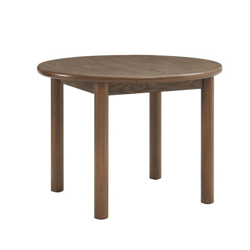 42 Round Dining Table for 4 Person, Retro Kitchen Table, Wooden Dinner Room Table with Solid Wood Legs,Ultra Easy to Assemble